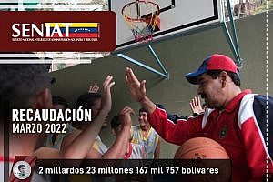 Más de 2 millardos de bolívares recaudó el Seniat en el mes de marzo