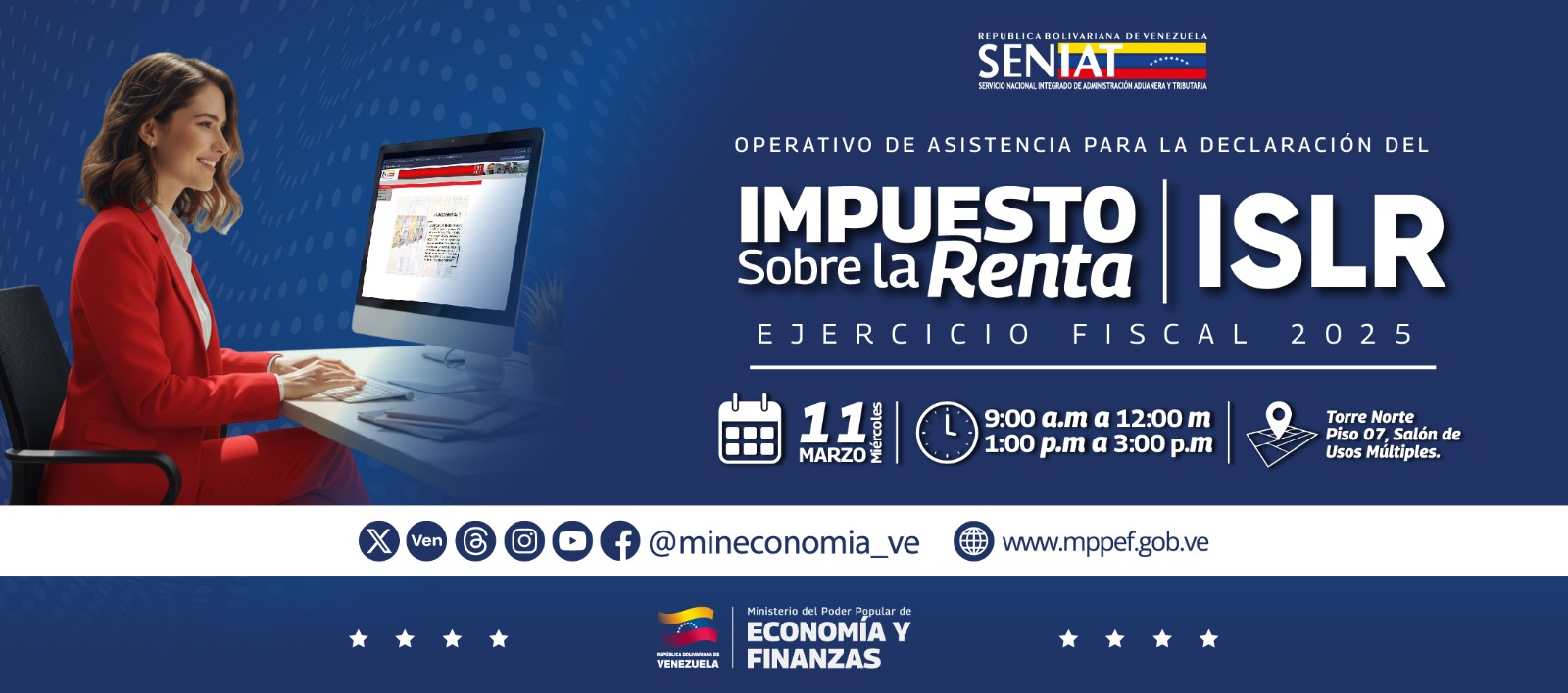 MPPEF realizará operativo para la declaración del ISLR ante el Seniat