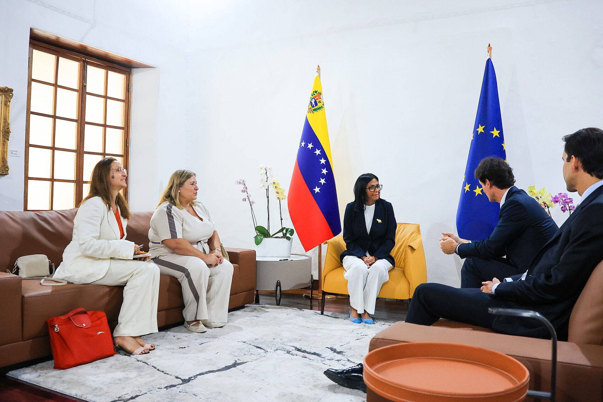 Presidenta (E) Delcy Rodríguez recibe a delegación de la UE y Servicio Europeo de Acción Exterior