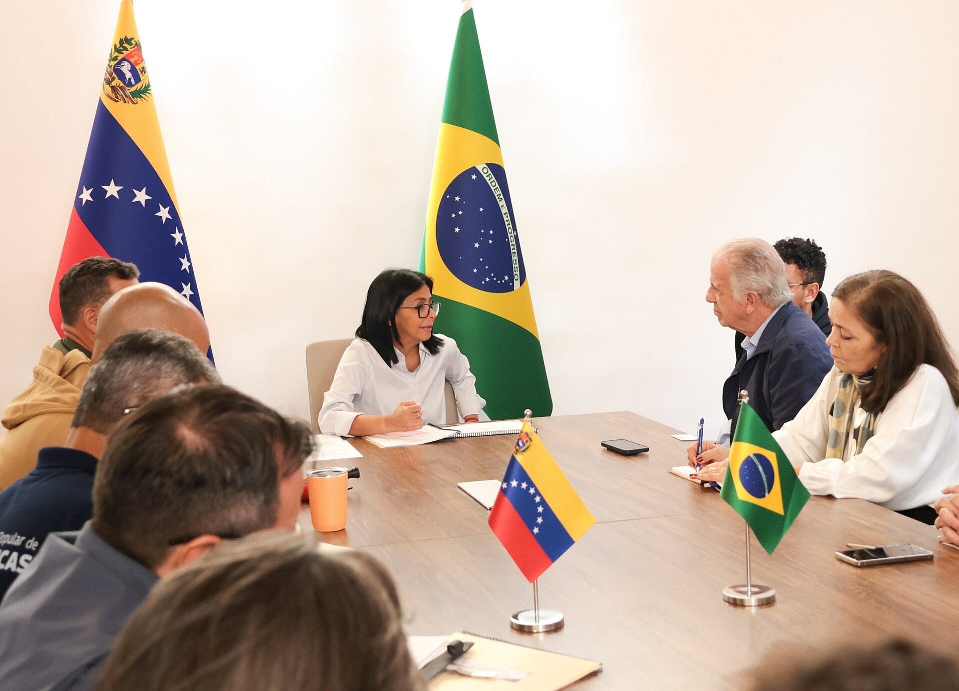 Presidenta (E) Delcy Rodríguez se reúne con Ministro de Defensa de Brasil José Múcio Monteiro