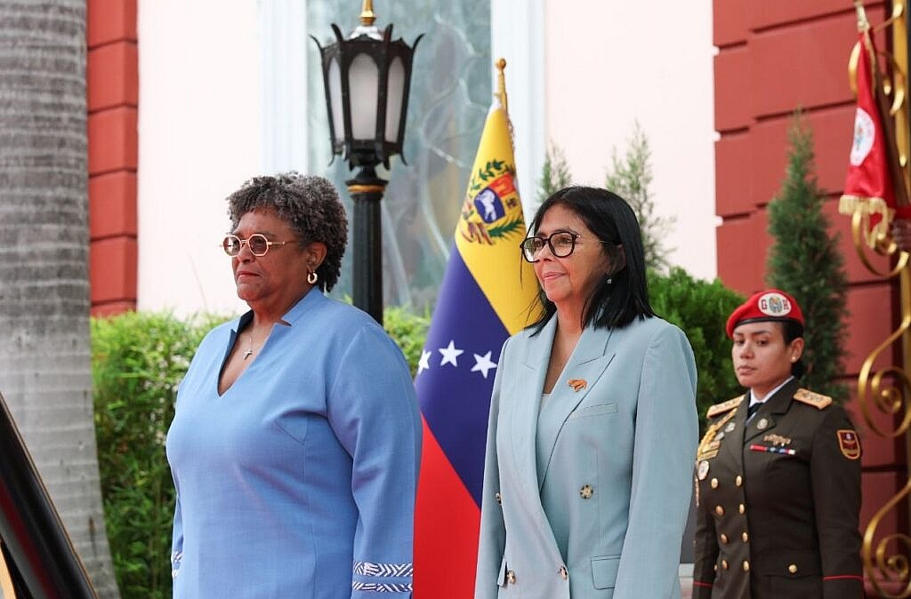 Presidenta Delcy Rodríguez recibió con honores a la Primera Ministra de Barbados, Mia Mottley
