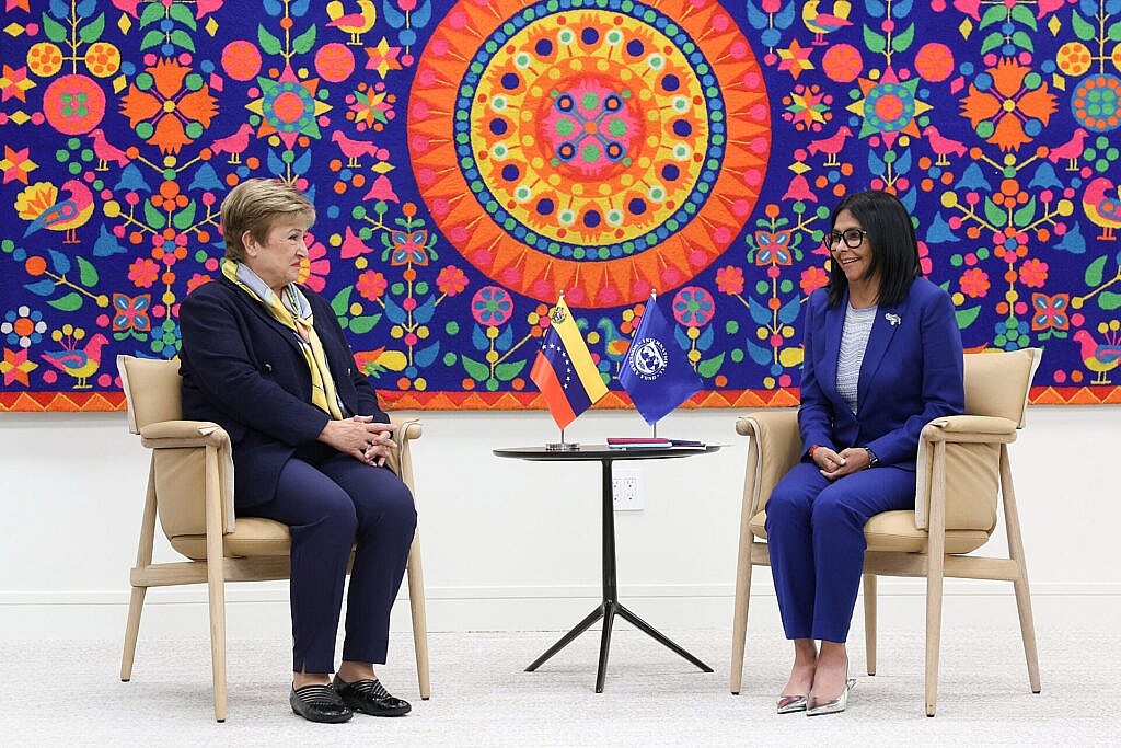 Presidenta Delcy Rodríguez lidera en Nueva York encuentro con la Directora General del FMI, Kristalina Georgieva